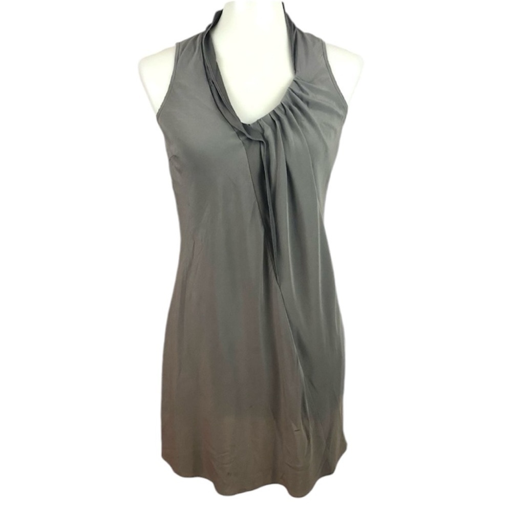 Brunello Cucinelli Silk Asymmetrical Pleated Cocktail Dress